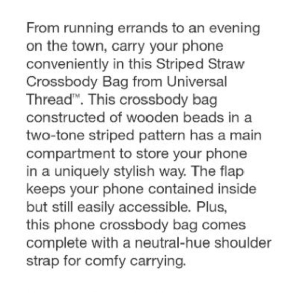 Universal Thread™ Striped Straw Beads Phone Crossbody Bag Blue - Picture 4 of 8